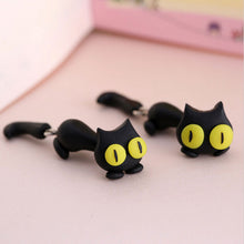 Charger l'image dans la galerie, Boucles d'oreilles tendances - Chat Noir Aux Yeux Jaunes